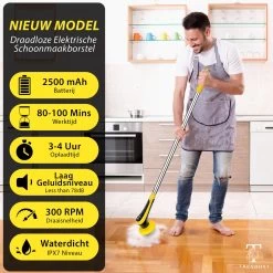Trendosa Elektrische Schoonmaakborstel - Elektrische Schrobborstel - Poetsmachine - Handborstel - Scrubber- De Badkamer/Keuken/Auto- 10 Opzetstukken Geel 16 Trendosa Elektrische Schoonmaakborstel - Elektrische Schrobborstel - Poetsmachine - Handborstel - Scrubber- De Badkamer/Keuken/Auto- 10 Opzetstukken Geel -Schoonmaakproducten Winkel 1200x1200 1068