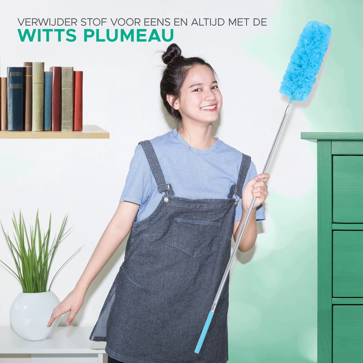 WITTS Telescopische Plumeau Met Telescoopsteel - 60 Tot 140 Cm - Uitschuifbaar - Blauw 8 WITTS Telescopische Plumeau Met Telescoopsteel - 60 Tot 140 Cm - Uitschuifbaar - Blauw - Afbeelding 6