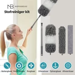 Novabeau® - Telescopische Plumeau – Plumeau Met Telescoopsteel – Ragebol – Uitschuifbaar – Grijs – 3-delige Set -Schoonmaakproducten Winkel 1200x1200 1132