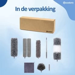 Woodoro Ragebol Uitschuifbaar Complete 9-Delige Set - Verstelbare Telescoopsteel - Plumeau - RVS - Zwart & Grijs -Schoonmaakproducten Winkel 1200x1200 1137
