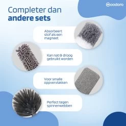 Woodoro Ragebol Uitschuifbaar Complete 9-Delige Set - Verstelbare Telescoopsteel - Plumeau - RVS - Zwart & Grijs -Schoonmaakproducten Winkel 1200x1200 1140