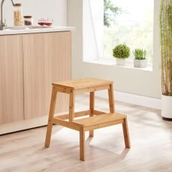 ACAZA Krukje In 2 Niveaus - Houten Opstapje - Bruin -Schoonmaakproducten Winkel 1200x1200 1156