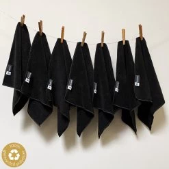 Kitchen Lab Co.® Microvezeldoekjes Zwart - Dagelijks Doekje Set 7 Stuks - 30x30cm - Gelabeld Met Weekdagen - Vaatdoekjes Microvezel