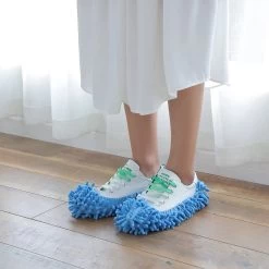 Merkloos Dweil Schoenen Vloermop (Blauw) - Vaatdoek - Keukendoek - Droogdoek - Microvezeldoek - Microvezel Doek - Microfiber Dweil - Multifunctioneel - Voor Vloer, Ramen En Auto | 1 Paar -Schoonmaakproducten Winkel 1200x1200 1746