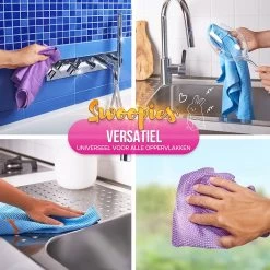 SWOOPIES [Set Van 3] Professionele Microvezeldoeken, Duurzaam Poetsen Met Enkel Water 60 X 40 Cm Streep-/Lint-Vrij, Ultrazachte & Grote Premium Doeken Voor Keuken, Badkamer, Raam, Auto -Schoonmaakproducten Winkel 1200x1200 1778