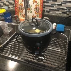 IBright Oprolbare Afdruiprek - Pannen Rooster Hittebestendig - Afdruiprooster - Pannenonderzetter - RVS Zwart -Schoonmaakproducten Winkel 1200x1200 583