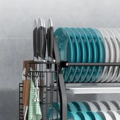 Merkloos Afdruiprek - Afdruiprek Met Lekbak - Afwas - Metaal - Zwart - RVS Afwasrek -Schoonmaakproducten Winkel 1200x1200 782