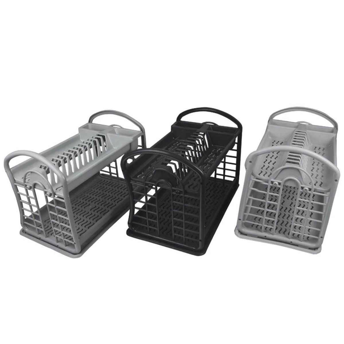 Hoffmans Afdruiprek - 2 Verdiepingen - 47x28x34 Cm - Grijs 4 Hoffmans Afdruiprek - 2 Verdiepingen - 47x28x34 Cm - Grijs - Afbeelding 2