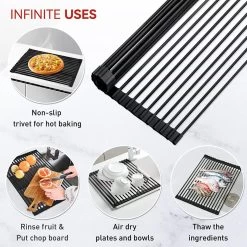 BOTC Afdruiprek - Verstelbaar - Afdruipmat Voor Afwas - Pannenonderzetter - Opvouwbaar -Schoonmaakproducten Winkel 1200x1200 789