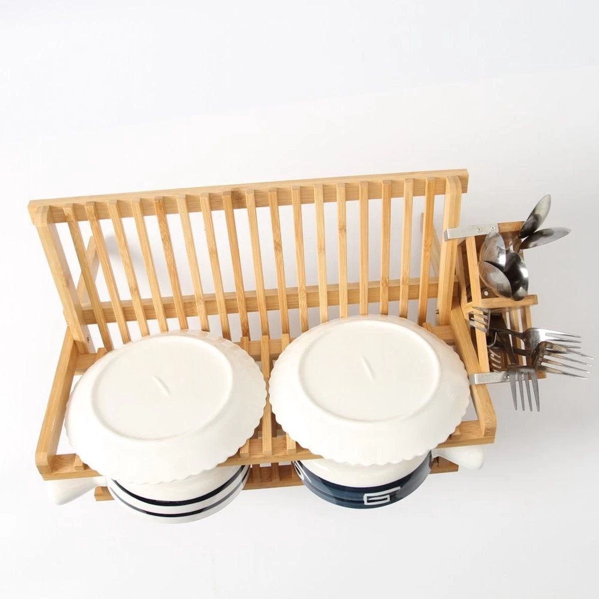 Merkloos Decopatent® Afdruiprek Voor Afwas - Bamboe - Hout - Inklapbaar Afdruiprek - Afwasrekje Inclusief Bestekhouder - Afwas Druiprek 4 Merkloos Decopatent® Afdruiprek Voor Afwas - Bamboe - Hout - Inklapbaar Afdruiprek - Afwasrekje Inclusief Bestekhouder - Afwas Druiprek - Afbeelding 2