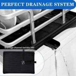 Doogo® Afdruiprek Met Bestekkorf En Lekbak Voor Keukenborden En Bestek Afdruiprek Met Draaibare Uitloop -Schoonmaakproducten Winkel 1200x1200 833