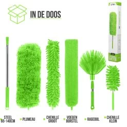 Strex Telescopische Plumeau Set Met Telescoopsteel - 60 Tot 140 Cm - Uitschuifbaar - Flexibel - Microvezel Ragebol - 5-Delige Schoonmaak Set -Schoonmaakproducten Winkel 1200x1200 937