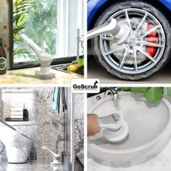 GoScrub® Elektrische Schoonmaakborstel – Elektrische Schrobber - Schrobborstel – Voor Badkamer Of Keuken – Schrobber Met Steel – Luiwagen – Polijstmachine - Poetsmachine Met 10 Opzetstukken -Schoonmaakproducten Winkel 1200x1200 978