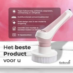 GoScrub® Elektrische Schoonmaakborstel – Elektrische Schrobber - Schrobborstel – Voor Badkamer Of Keuken – Schrobber Met Steel – Luiwagen – Polijstmachine - Roze 15 GoScrub® Elektrische Schoonmaakborstel – Elektrische Schrobber - Schrobborstel – Voor Badkamer Of Keuken – Schrobber Met Steel – Luiwagen – Polijstmachine - Roze -Schoonmaakproducten Winkel 1200x1200 990