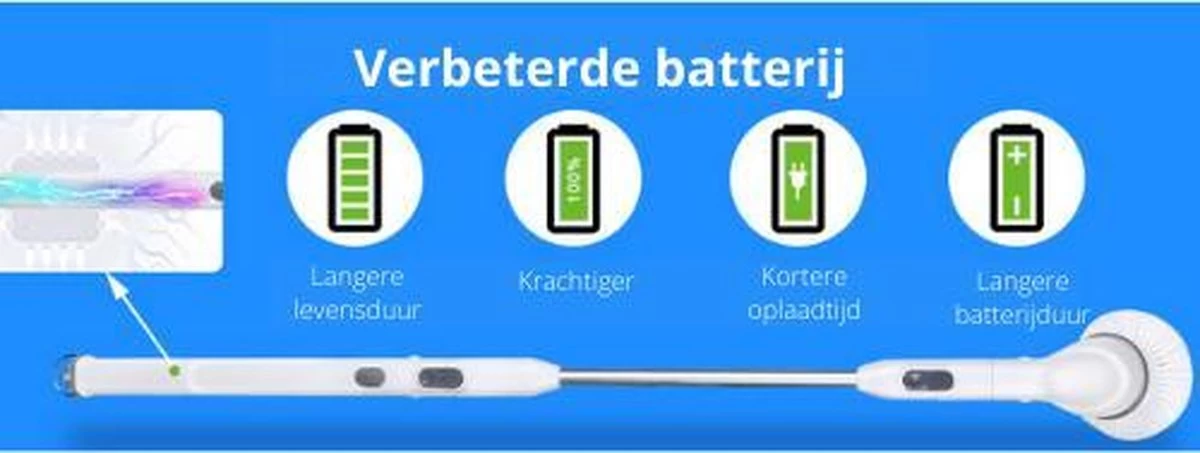 Elektrische Scrubber - Veelzijdige Schrobborstel - Elektrische Schoonmaakborstel - Binnen En Buiten Schoonmaken 9 Elektrische Scrubber - Veelzijdige Schrobborstel - Elektrische Schoonmaakborstel - Binnen En Buiten Schoonmaken - Afbeelding 7