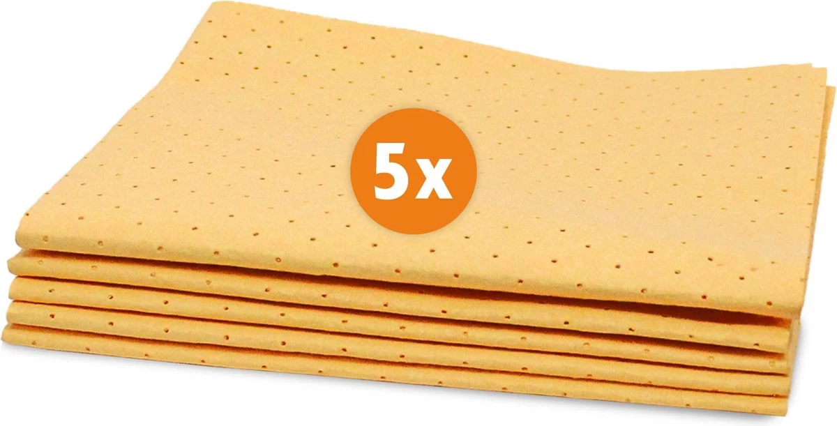 LaundrySpecialist Reinigingsdoekjes 5 Stuks - Hoogwaardige Schoonmaakdoekjes - Geperforeerde Zemen 40x38 Cm - Extra Duurzaam 3 LaundrySpecialist Reinigingsdoekjes 5 Stuks - Hoogwaardige Schoonmaakdoekjes - Geperforeerde Zemen 40x38 Cm - Extra Duurzaam
