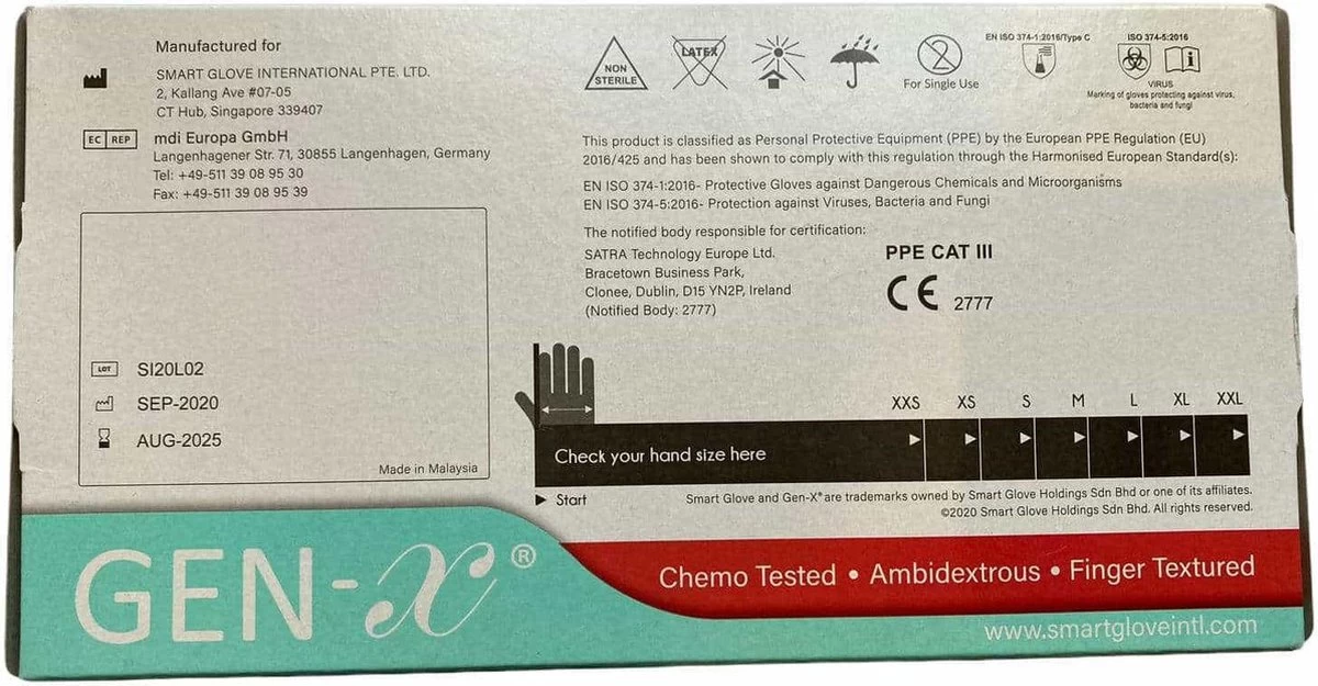 Gen-X Nitril Handschoenen | Handschoenen Wegwerp | Medisch | 100 PCS | Maat XL 8 Gen-X Nitril Handschoenen | Handschoenen Wegwerp | Medisch | 100 PCS | Maat XL - Afbeelding 6