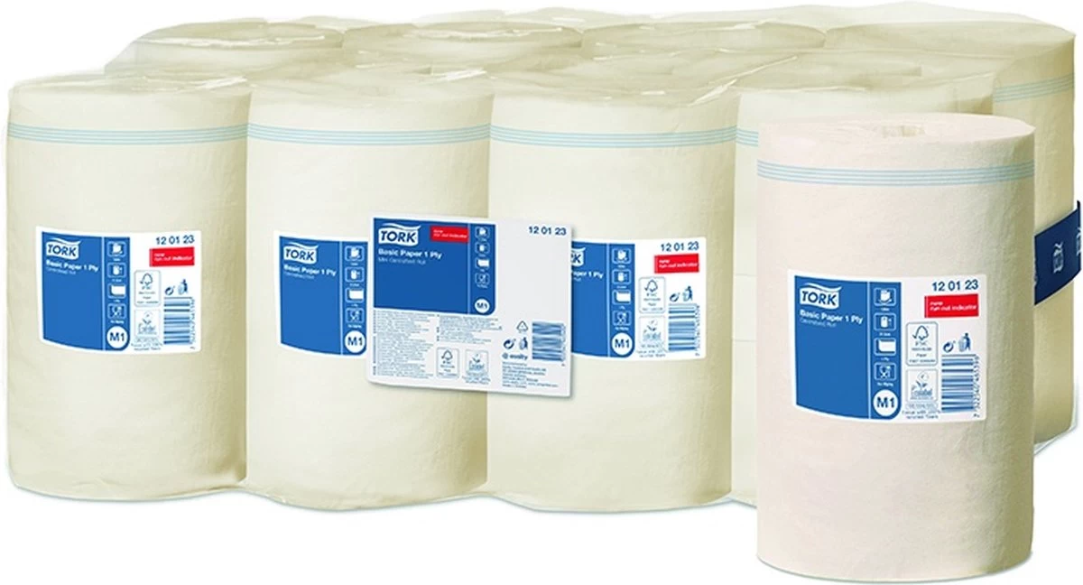 Tork Universal M1 Papier 1-laags Wit 22cm X 120 Meter - Doos 11 Rol 120123 6 Tork Universal M1 Papier 1-laags Wit 22cm X 120 Meter - Doos 11 Rol 120123 - Afbeelding 4