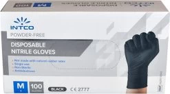 Intco Nitril Handschoenen - Latex Vrij - Zwart - 100 Stuks - Maat Medium -Schoonmaakproducten Winkel 1200x665