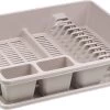 Afwas Afdruiprek Taupe Kunststof 48 X 38 X 9 Cm - Afwassen/drogen Met Lekbak -Schoonmaakproducten Winkel 1200x666