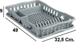 Merkloos Decopatent® Afdruiprek Voor Afwas - Afdruiprekje Met Lekbak - Kunststof Afdruipmat - Afwassen Borden & Bestek - 32.5x49x9 - Grijs -Schoonmaakproducten Winkel 1200x668 3