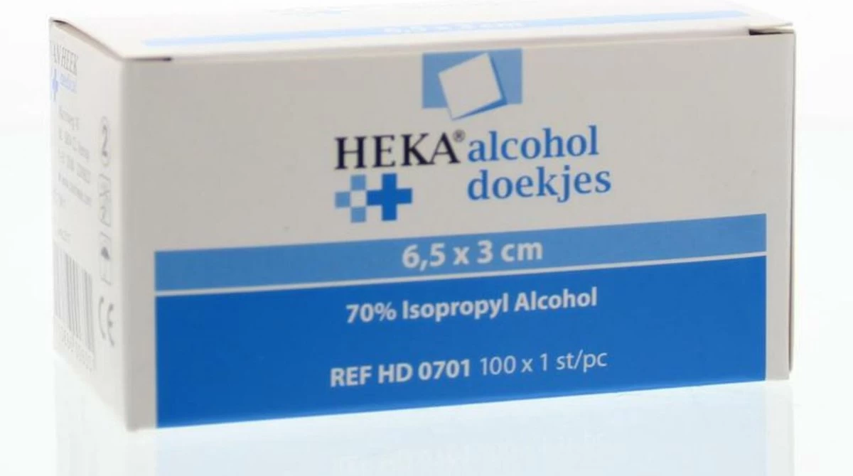 HEKA Alcoholdoekjes - 100 Stuks 3 HEKA Alcoholdoekjes - 100 Stuks