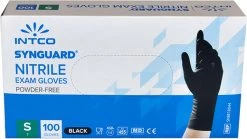 Intco Synguard Nitril Examination Gloves - 100 Stuks - Zwart - Poedervrij - Latex Vrij - Niet Steriel - Maat S