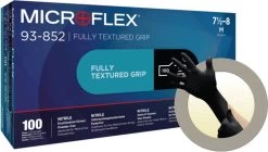 ANSELL MICROFLEX® 93-852 - Nitril Wegwerp Handschoenen, Latexvrij, Poedervrij, M, Zwart, 100 Stuks (0.12-0.15mm) -Schoonmaakproducten Winkel 1200x680