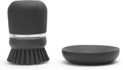 Brabantia Sink Side Afwasborstel - Met Zeepdispenser- Dark Grey -Schoonmaakproducten Winkel 1200x688 1