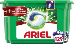 Ariel All In 1 Wasmiddel Pods + Ultra Vlekverwijderaar - 3x43 Wasbeurten - Voordeelverpakking