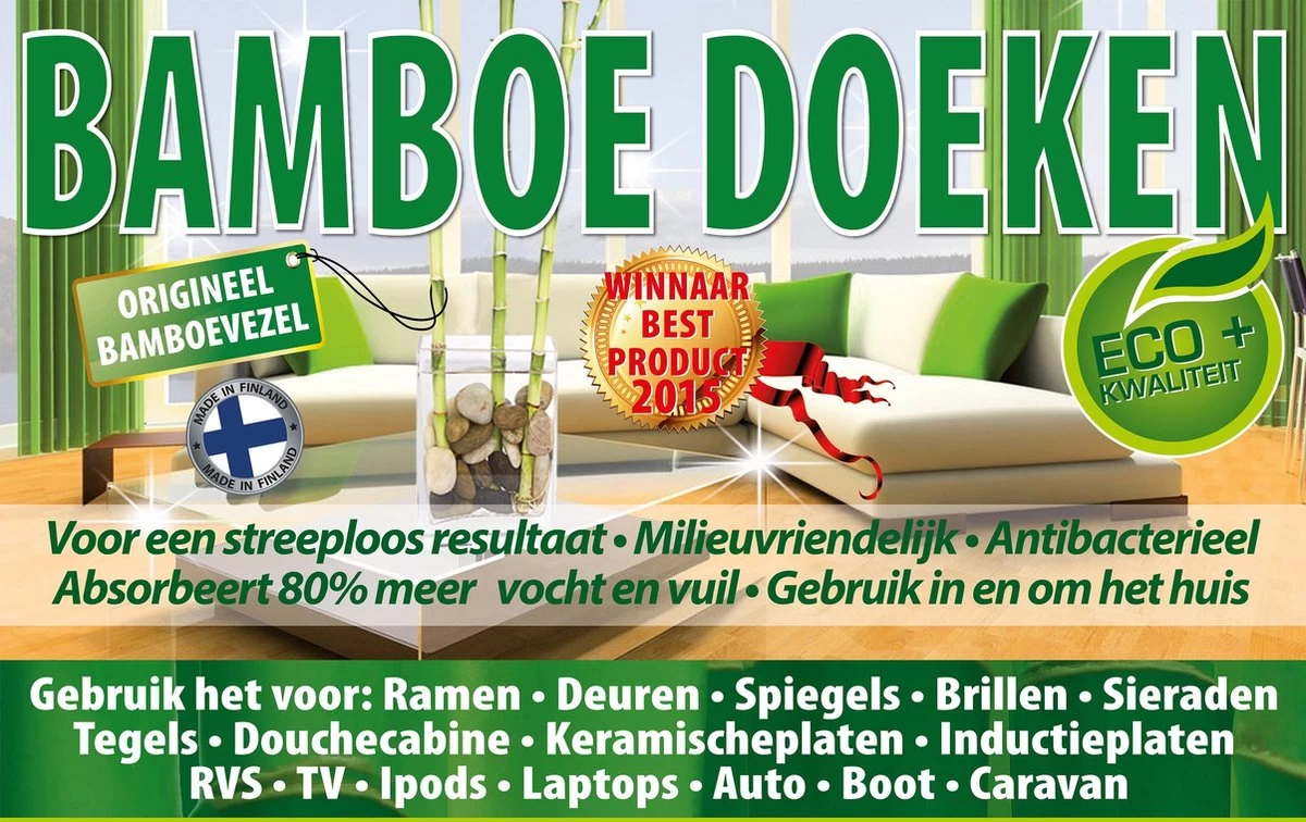 Merkloos Bamboe Dubbele Set + 1 EXTRA Doek. Wonderdoeken - Microvezeldoeken - Raamdoeken - Droogdoeken 5 Merkloos Bamboe Dubbele Set + 1 EXTRA Doek. Wonderdoeken - Microvezeldoeken - Raamdoeken - Droogdoeken - Afbeelding 3