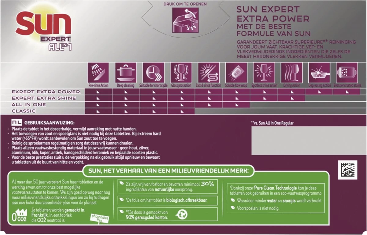 SUN® Sun Expert All-in 1 Vaatwastabletten - Extra Power - 6 X 23 Tabletten 5 SUN® Sun Expert All-in 1 Vaatwastabletten - Extra Power - 6 X 23 Tabletten - Afbeelding 3