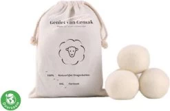 Geniet Van Gemak® | Herbruikbare Wollen Drogerballen | Wasbollen | Schaapswol | Duurzame En Energiebesparende Wasballen | 6 XL Drogerballen