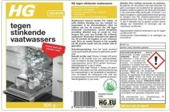 HG Tegen Stinkende Vaatwassers - 500gr - Voor Een Schone En Fris Ruikende Vaatwasser - Voor 12 Behandelingen -Schoonmaakproducten Winkel 1200x796