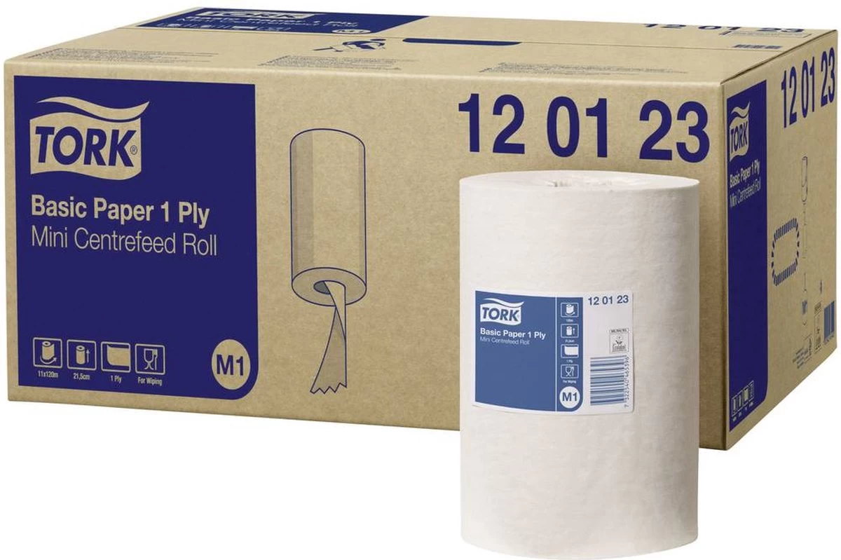 Tork Universal M1 Papier 1-laags Wit 22cm X 120 Meter - Doos 11 Rol 120123 7 Tork Universal M1 Papier 1-laags Wit 22cm X 120 Meter - Doos 11 Rol 120123 - Afbeelding 5