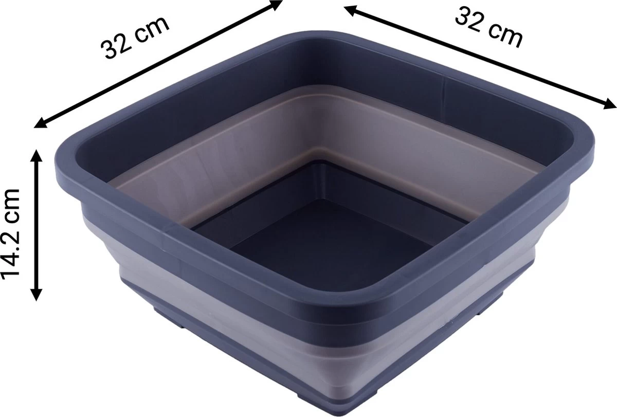 YUGN BLACK Opvouwbare Afwasteil 9 Liter - Afwasbak Teil Wasteil - Afwasbak Vierkant - Afwasteil Opvouwbaar - Ruimtebesparend - Cadeau Tip 4 YUGN BLACK Opvouwbare Afwasteil 9 Liter - Afwasbak Teil Wasteil - Afwasbak Vierkant - Afwasteil Opvouwbaar - Ruimtebesparend - Cadeau Tip - Afbeelding 2