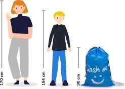 Wonair - Grote Waszak - 60x90cm - Hemelsblauw - Met Trekkoord En Draagband -Schoonmaakproducten Winkel 1200x860