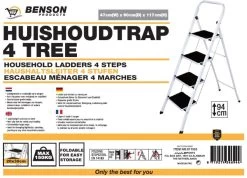 Benson Huishoudtrap 4 Treden - Anti Slip -Schoonmaakproducten Winkel 1200x866 1