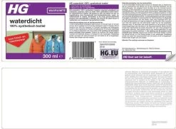 HG Waterdicht 100% Synthetisch Textiel - 300 Ml - Water- En Vuilafstotend - Handwas En Wasmachine -Schoonmaakproducten Winkel 1200x881