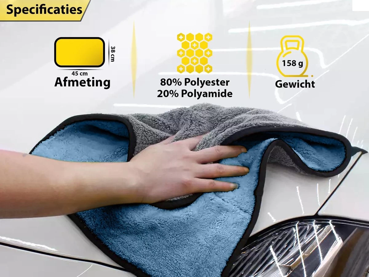 Droogdoek Auto - Watermagneet - Microvezel - Doek - 45 X 38 Cm - Blauw - Super Zacht! 6 Droogdoek Auto - Watermagneet - Microvezel - Doek - 45 X 38 Cm - Blauw - Super Zacht! - Afbeelding 4