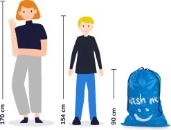 Wonair - Waszakken Voor Wasgoed - 60x90cm - Hemelsblauw - Met Trekkoord -Schoonmaakproducten Winkel 1200x913