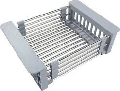 IBright Verstelbare Keukenrek - Gootsteen Mand - Afdruiprek – Vergiet – Verstelbaar In Lengte - Uitschuifbaar - RVS Grijs -Schoonmaakproducten Winkel 1200x914