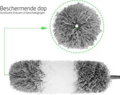 Vannons - Plumeau - Ragebol - Plumeau Uitschuifbaar Tot 245 Cm - Met Telescoopsteel - Wasbaar Microvezel - Grijs Wit -Schoonmaakproducten Winkel 1200x958