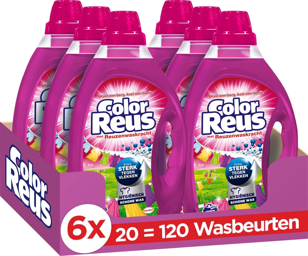 Color Reus Gel Vloeibaar Wasmiddel - Gekleurde Was - Voordeelverpakking - 120 Wasbeurten 3 Color Reus Gel Vloeibaar Wasmiddel - Gekleurde Was - Voordeelverpakking - 120 Wasbeurten