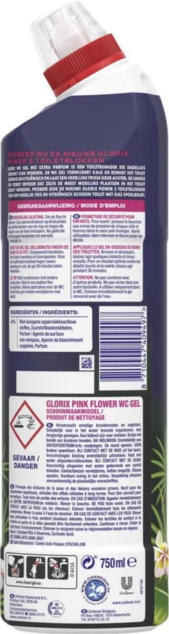 Glorix WC Powergel Toiletreiniger Pink Flower - 6 X 750 Ml - Voordeelverpakking -Schoonmaakproducten Winkel 320x1200