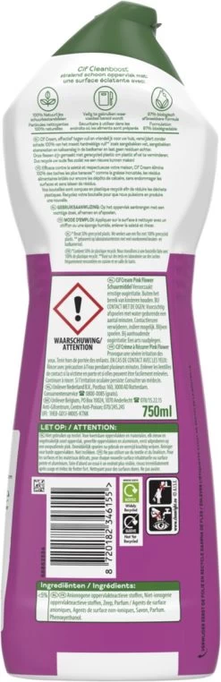 Cif CleanBoost Cream Pink Schuurmiddel - 8 X 750 Ml - Voordeelverpakking 16 Cif CleanBoost Cream Pink Schuurmiddel - 8 X 750 Ml - Voordeelverpakking -Schoonmaakproducten Winkel 389x1200