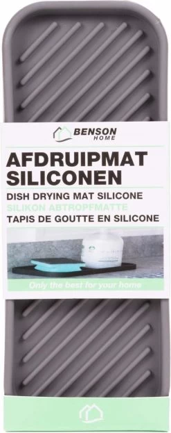 Benson Afdruipmat - Siliconen - 23.5 X 9.5 Cm - Grijs -Schoonmaakproducten Winkel 476x1200
