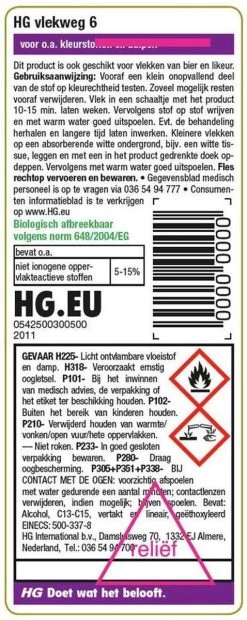 HG Vlekweg 6 - 50ml- Voor O.a. Vlekken Van Ballpoint & Hardnekkige Kleurstoffen -Schoonmaakproducten Winkel 478x1200 4