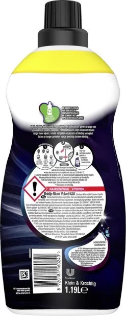 Robijn Klein & Krachtig Classics Black Velvet Vloeibaar Wasmiddel - 2 X 34 Wasbeurten - Voordeelverpakking -Schoonmaakproducten Winkel 480x1200