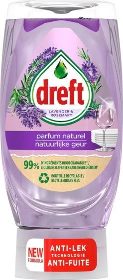 Dreft Natuurlijke Geur - Afwasmiddel - Lavendel & Rozemarijn - Ondersteboven Fles - Voordeelverpakking 8 X 370 Ml -Schoonmaakproducten Winkel 527x1200 2